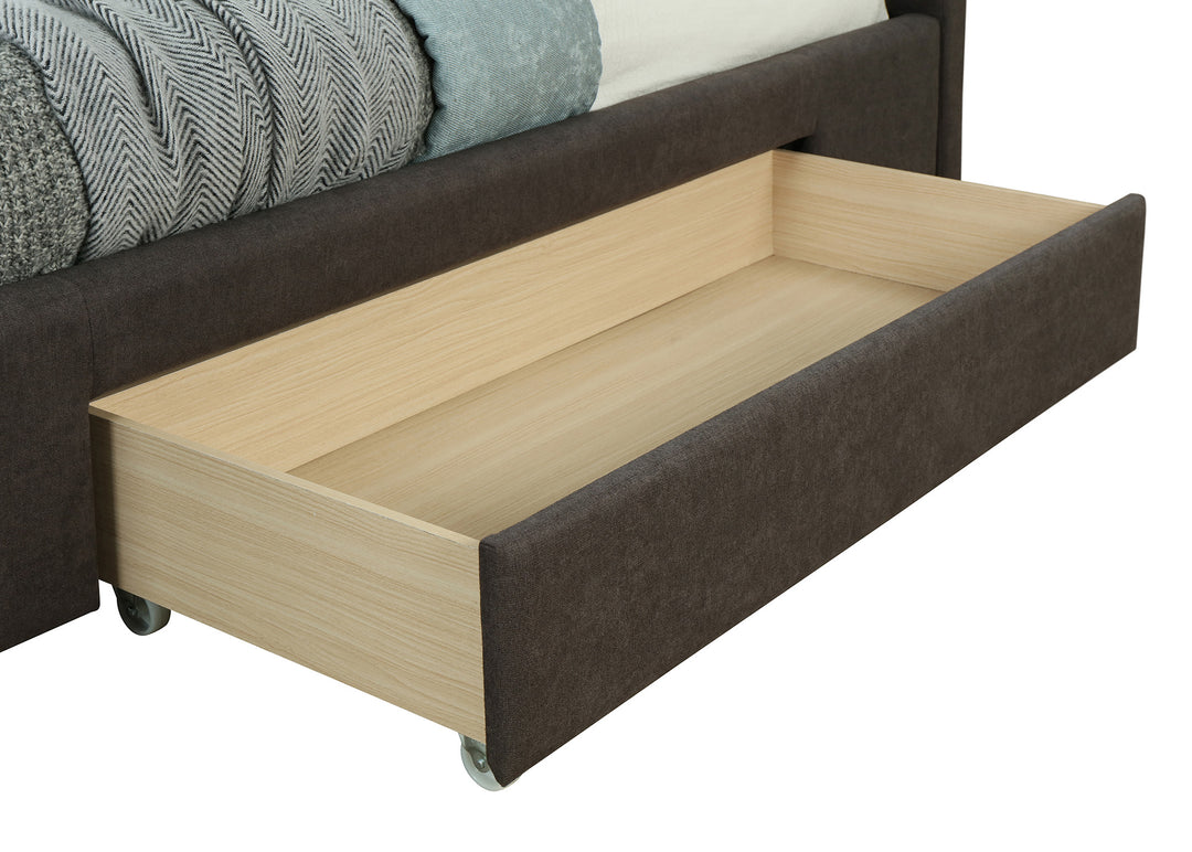Emilio Queen Platform Bed with Drawer in Charcoal