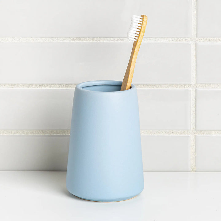 Anitra Ceramic Tumbler/Toothbrush Holder - Light Blue