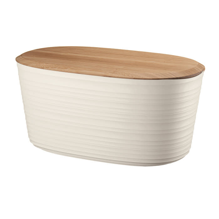 GUZZINI TIERRA BREAD BIN WITH BAMBOO BREADBOARD TOP - MILK WHITE –