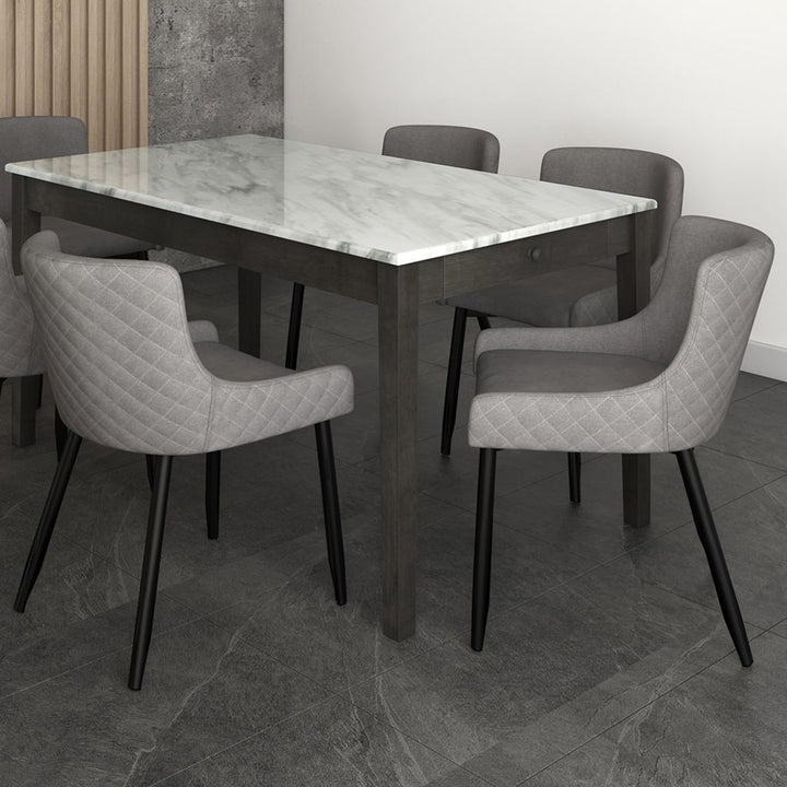 Worldwide Bianca Side Chair - Grey with Black Leg