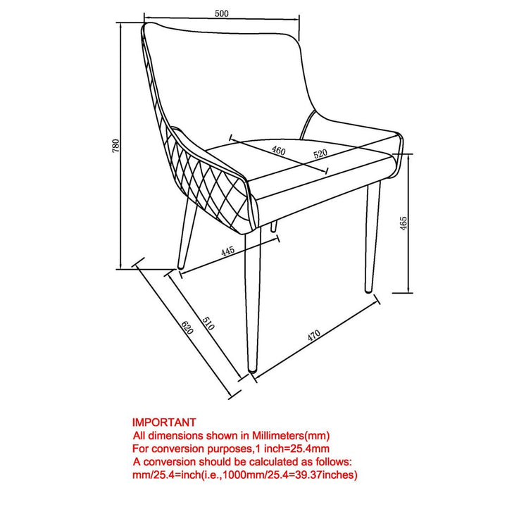 Worldwide Bianca Side Chair - Grey with Black Leg