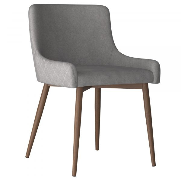 Worldwide Bianca Side Chair - Grey with Walnut Legs