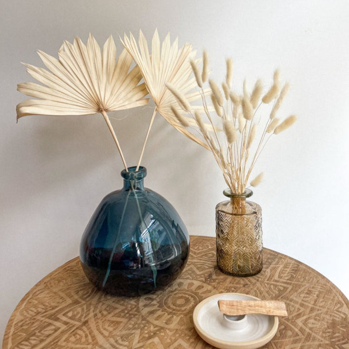 Sun Palm Fan Leaves- Bleach White