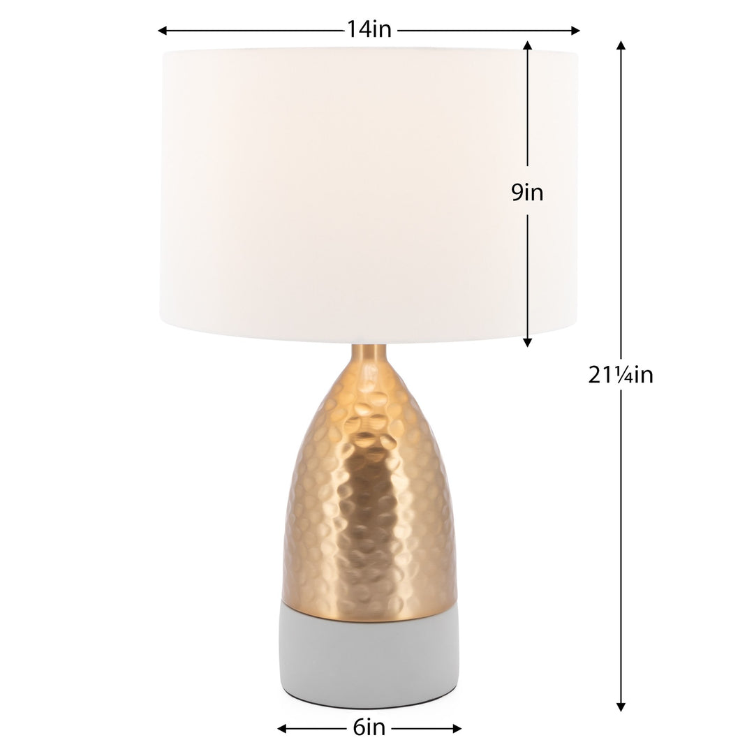 Loris Conical Brass/Cement Table Lamp