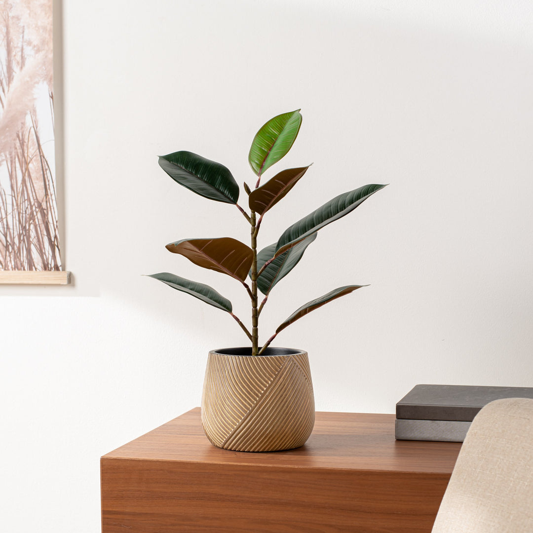 Meridian Carved Line Resin Drop Pot Planter