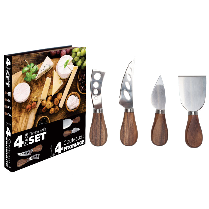 NL 4-Piece Cheese Knife Set Acacia