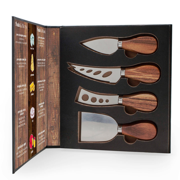 NL 4-Piece Cheese Knife Set Acacia