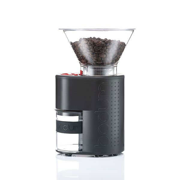 Moulin à café électrique à meule noire en acier inoxydable