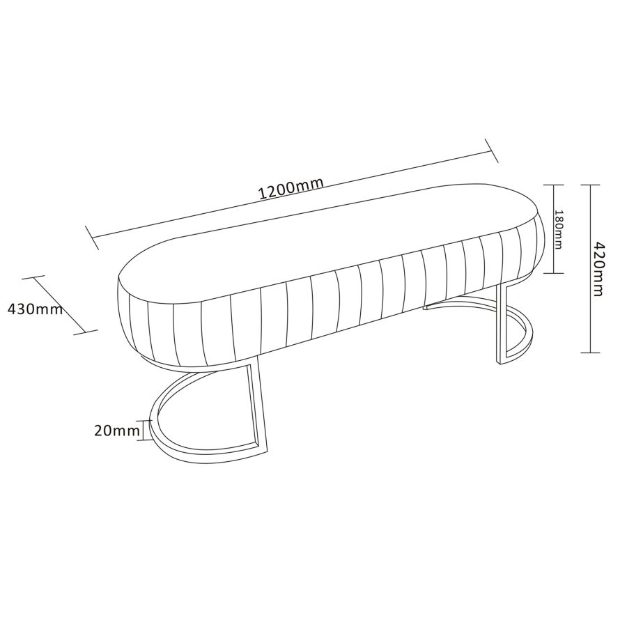 CAPRESE BENCH VINTAGE CHARCOAL/BLACK
