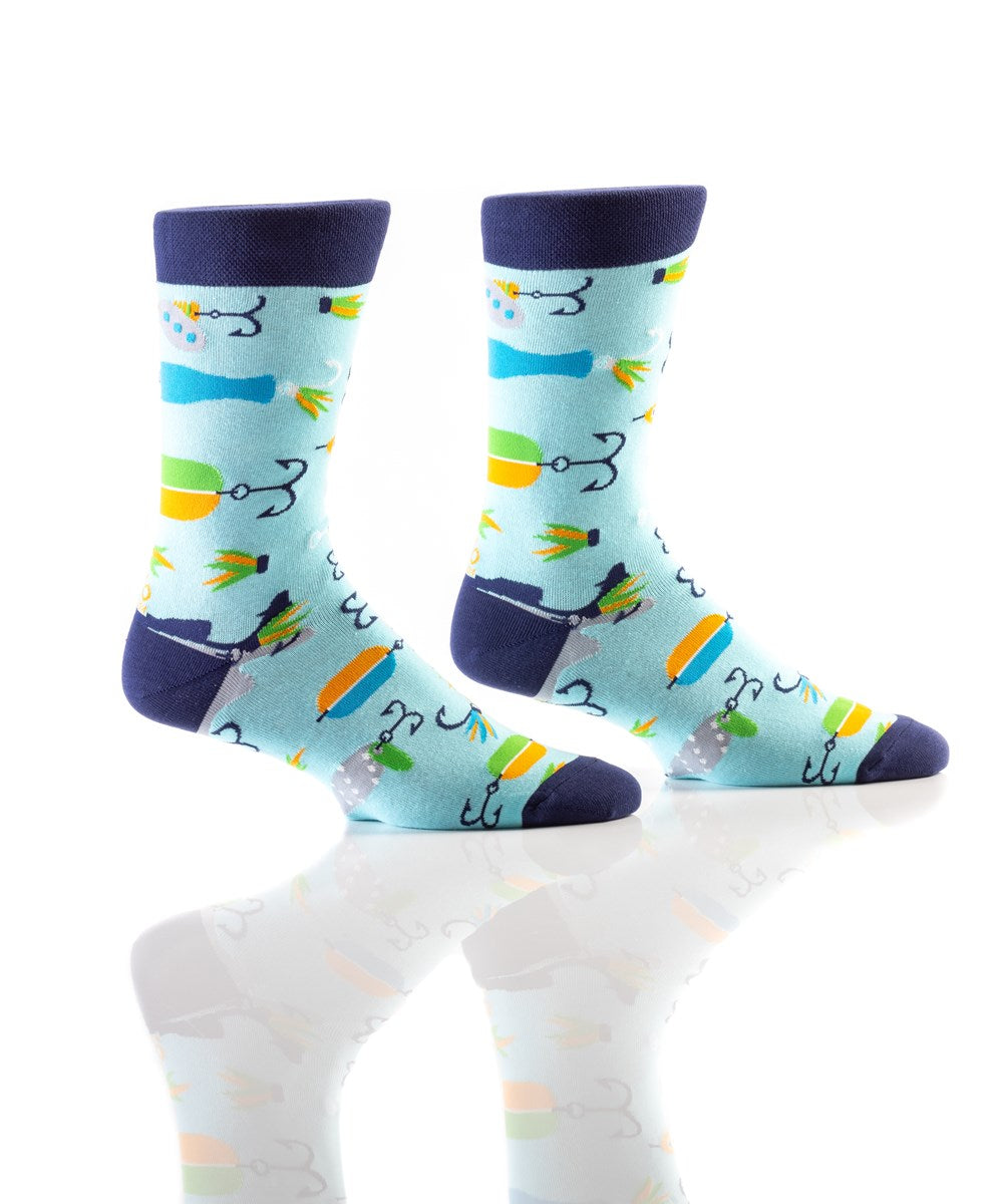 YO SOX Men's Crew Sock Fishing Lures