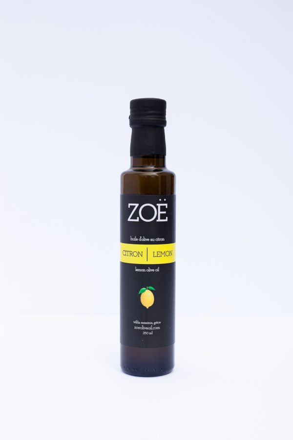 Huile d'olive infusée au citron de Zoe 250ml