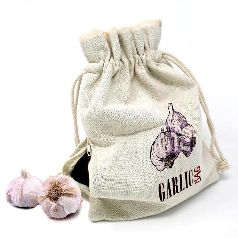 Sac de conservation de l'ail HOME-X, sac de conservation réutilisable pour les légumes - naturel - 14 ¾" L x 10 ½" L