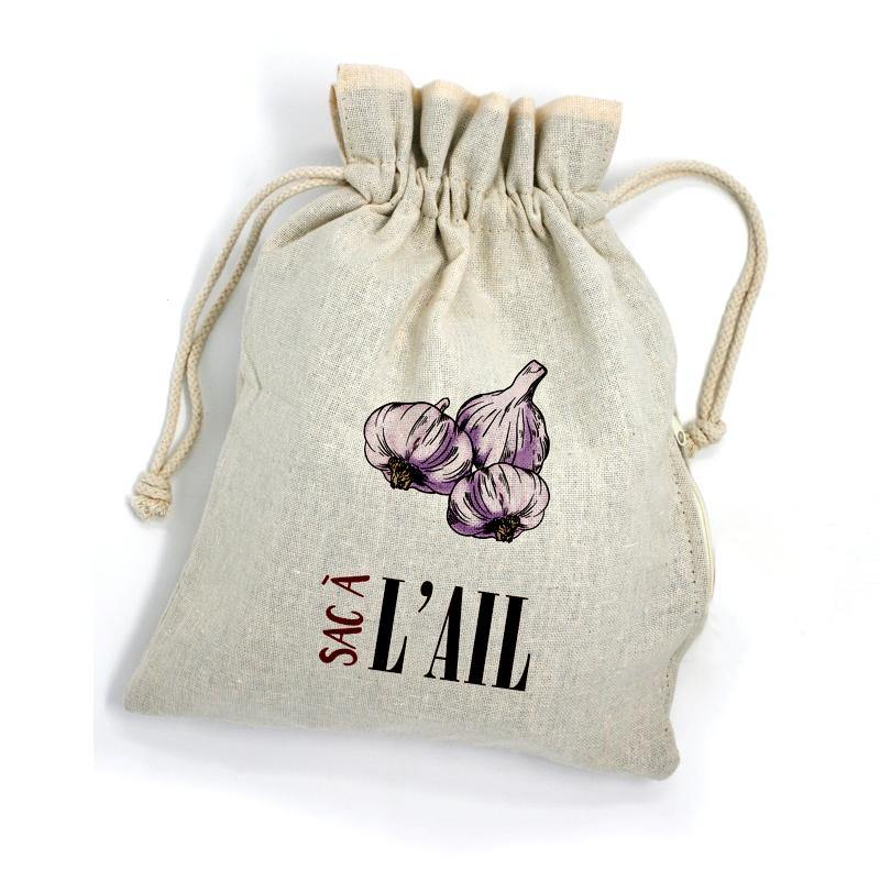 Sac de conservation de l'ail HOME-X, sac de conservation réutilisable pour les légumes - naturel - 14 ¾" L x 10 ½" L