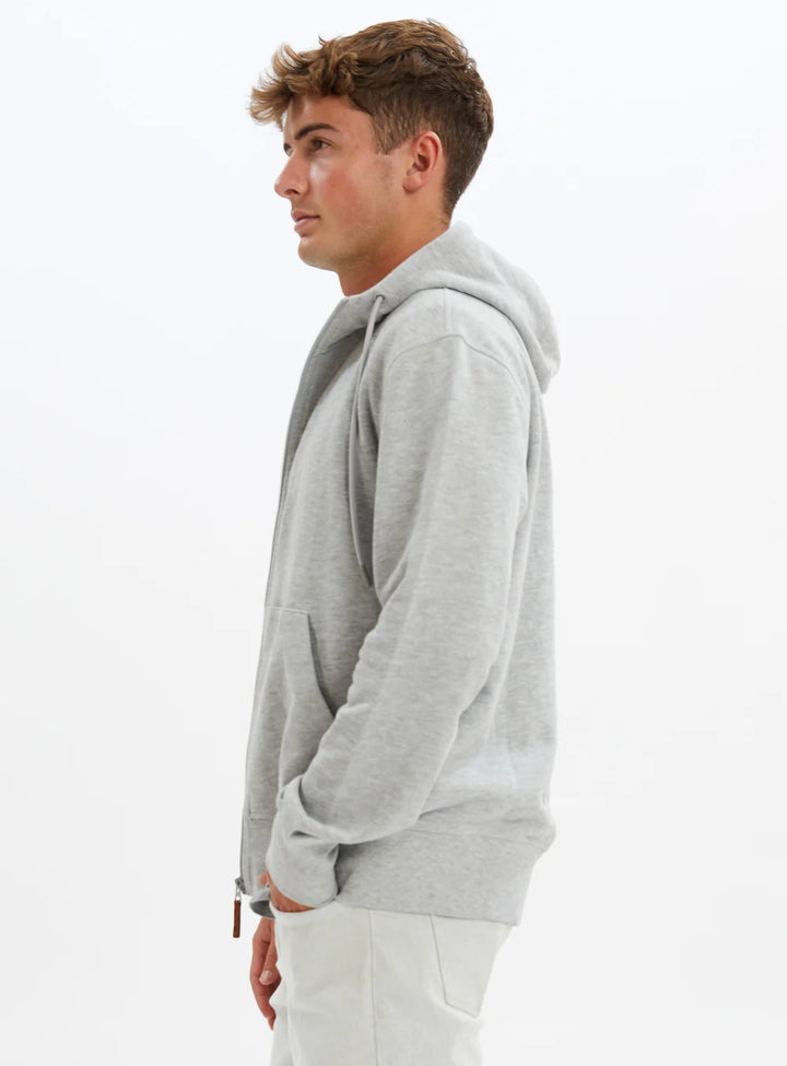 Point Zero Jimmy Unisex Zip Front French Terry Hoodie Grey