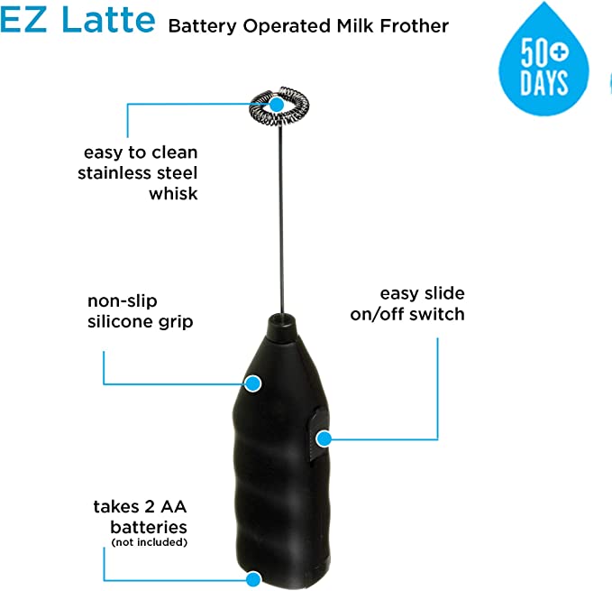 GROSCHE E-Z Latte Battery Operated Milk Frother - Black