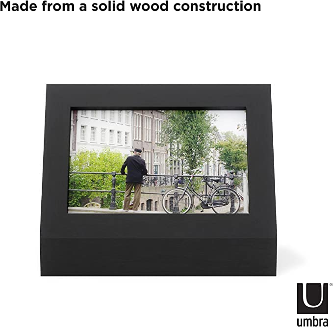 Umbra Podium Black Wooden Landscape Photo Frame