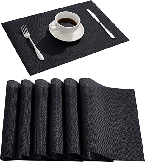 Sets de table en vinyle de luxe noirs