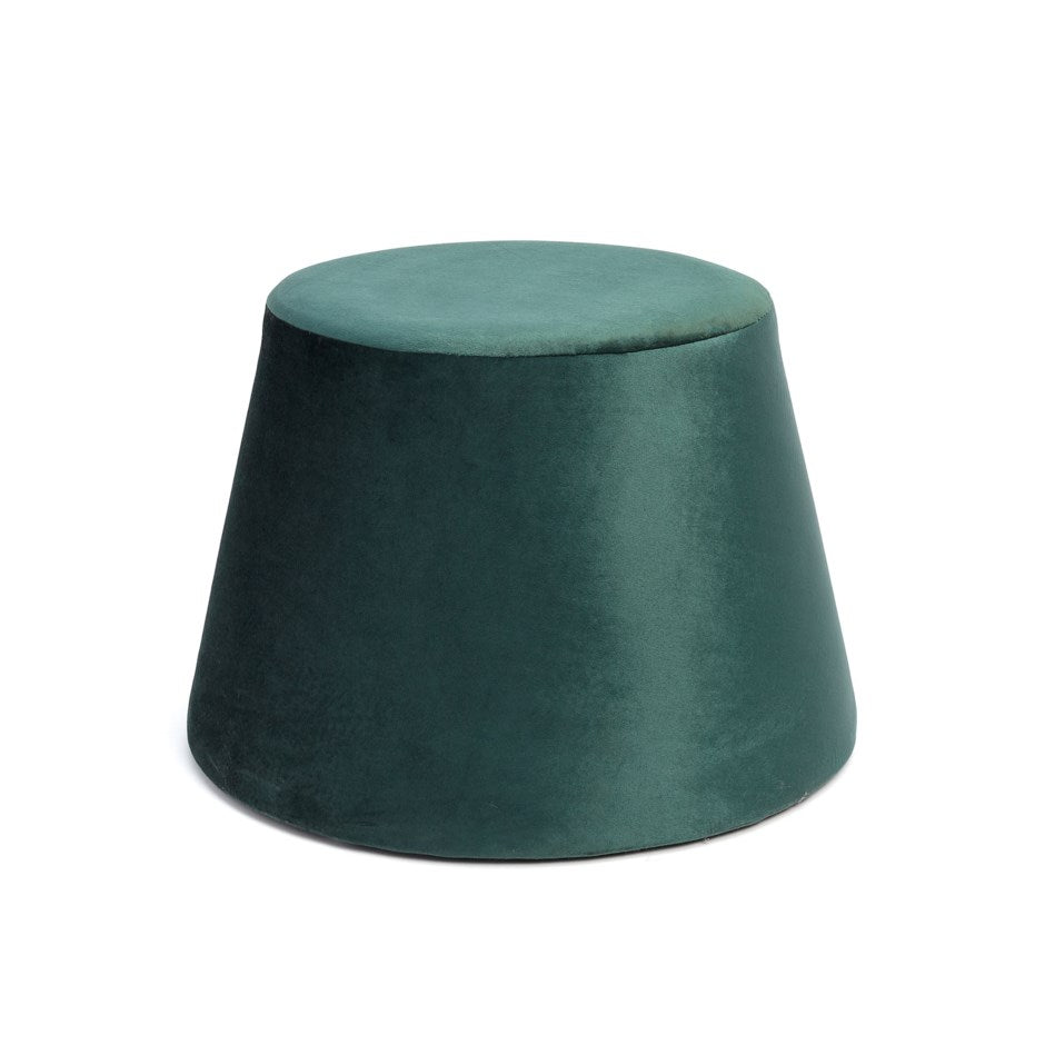 TABOURET EN VELOURS PAULA DRK GRN