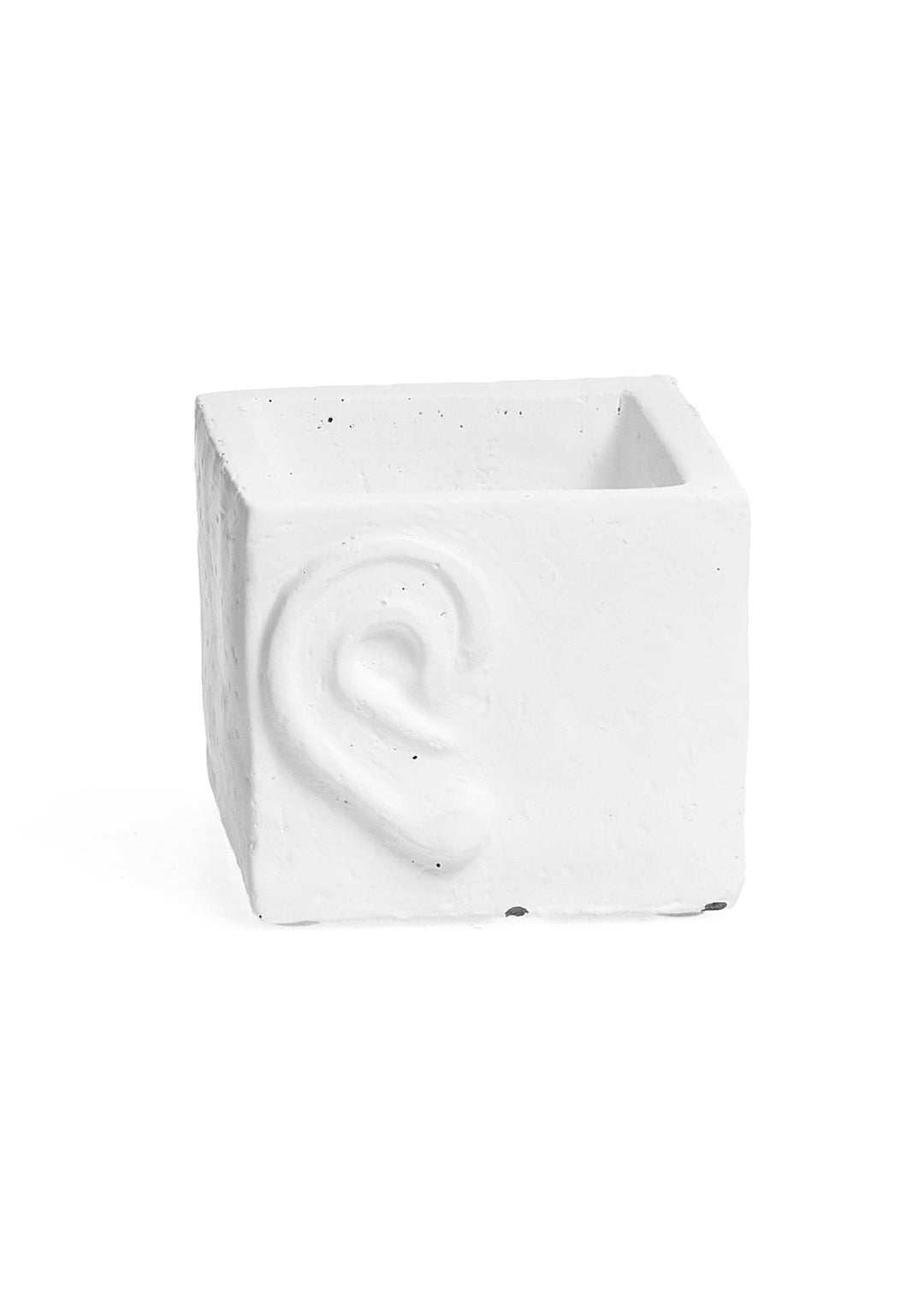 HEAR SMALL PLANTER CEMENT WHITE