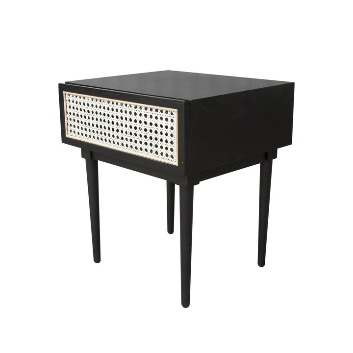 CANE SIDE TABLE – BLACK