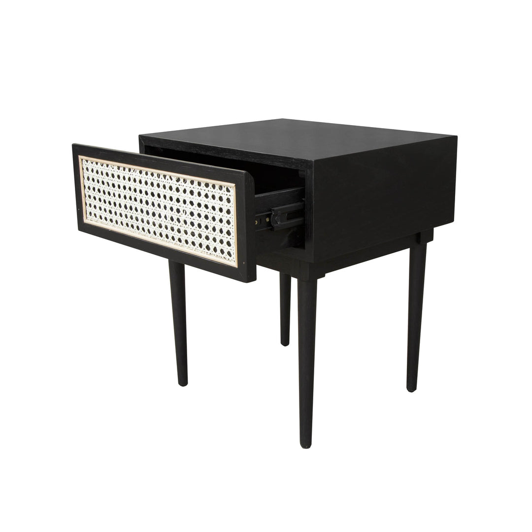 CANE SIDE TABLE – BLACK