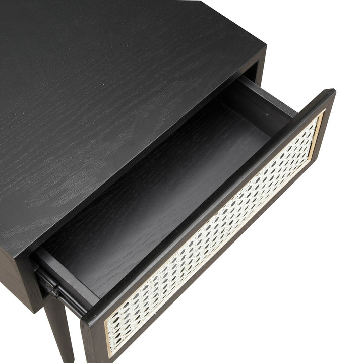 CANE SIDE TABLE – BLACK