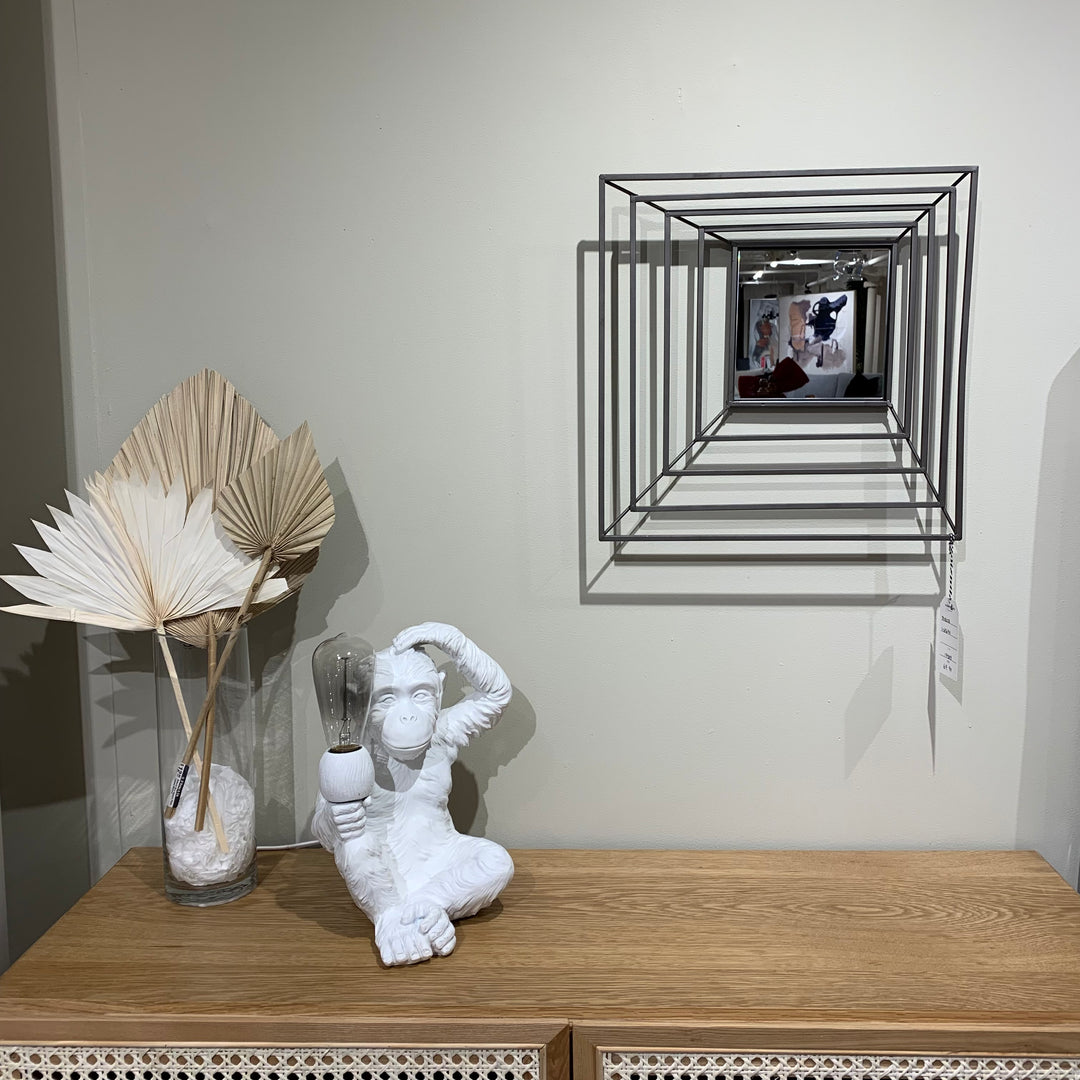 Black Metal Square Mirror