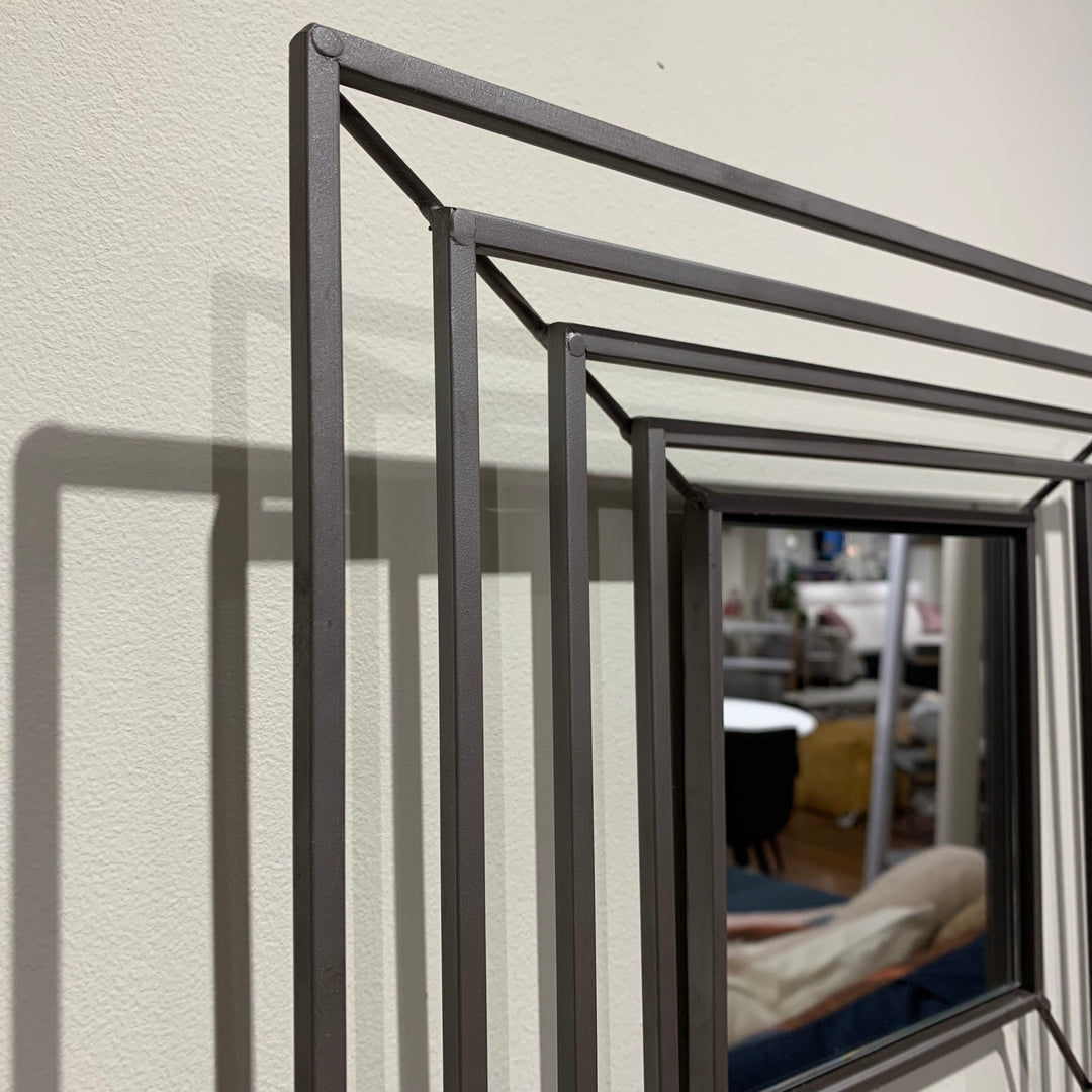 Black Metal Square Mirror