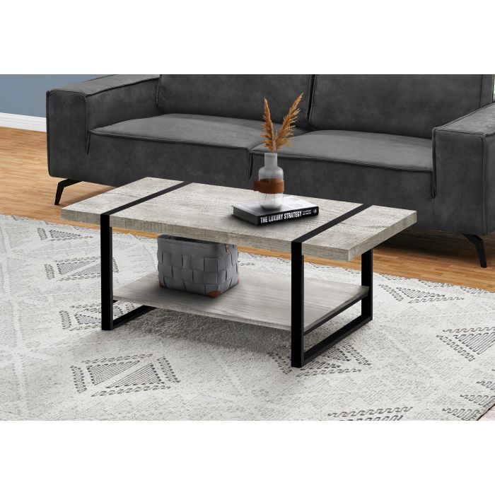 Table de salon Monarch avec aspect bois récupéré gris / noir