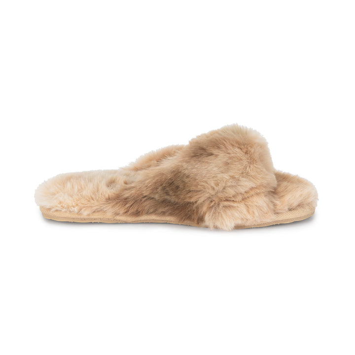 Lemon Loungewear Watercolor Faux Fur Slide Butter L/XL