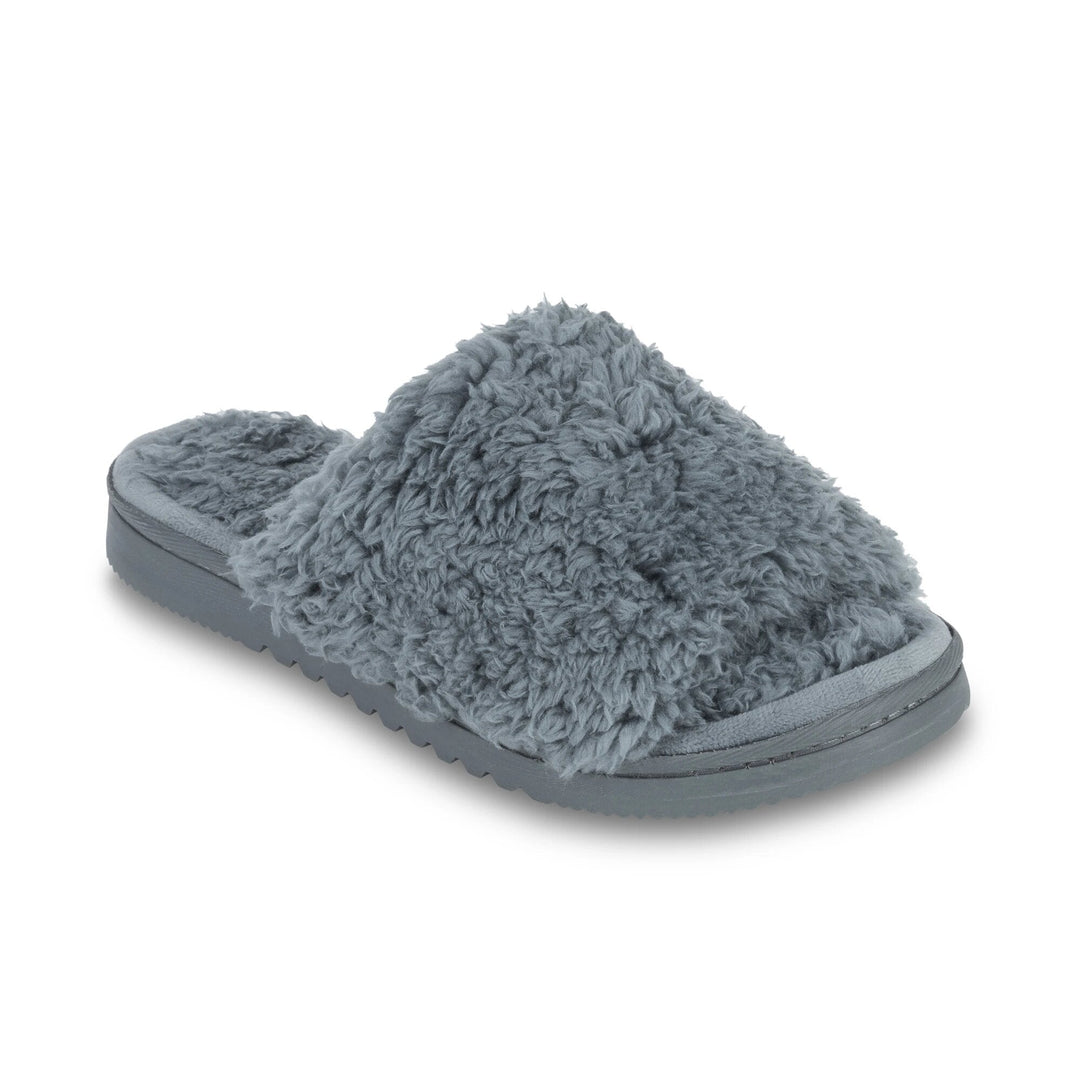 Lemon Loungewear Anywhere Berber Slide Slippers Charcoal