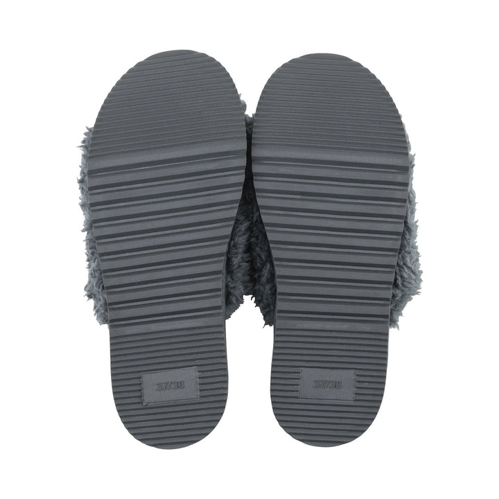 Lemon Loungewear Anywhere Berber Slide Slippers Charcoal