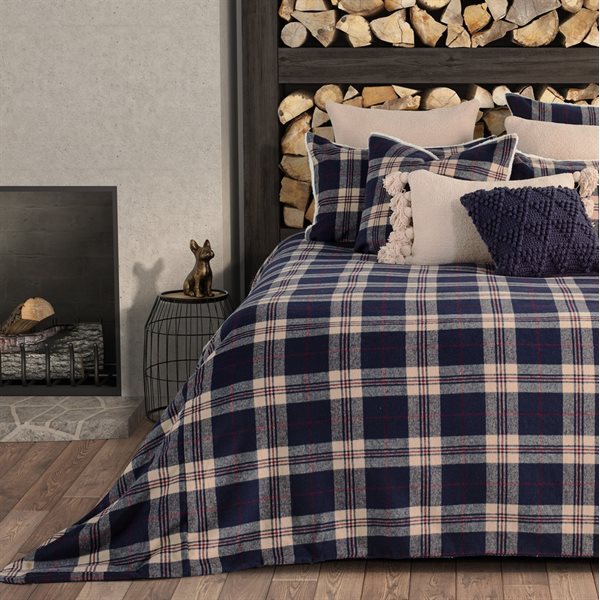 LUMBERJACK PLAID NAVY AND RED BLANKET
