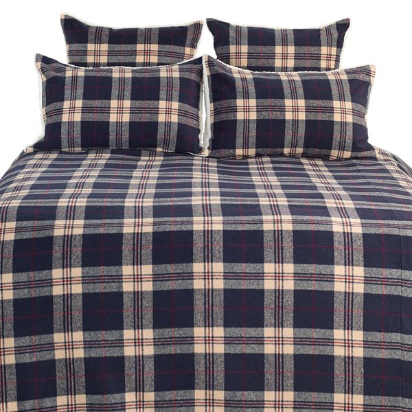 LUMBERJACK PLAID NAVY AND RED BLANKET