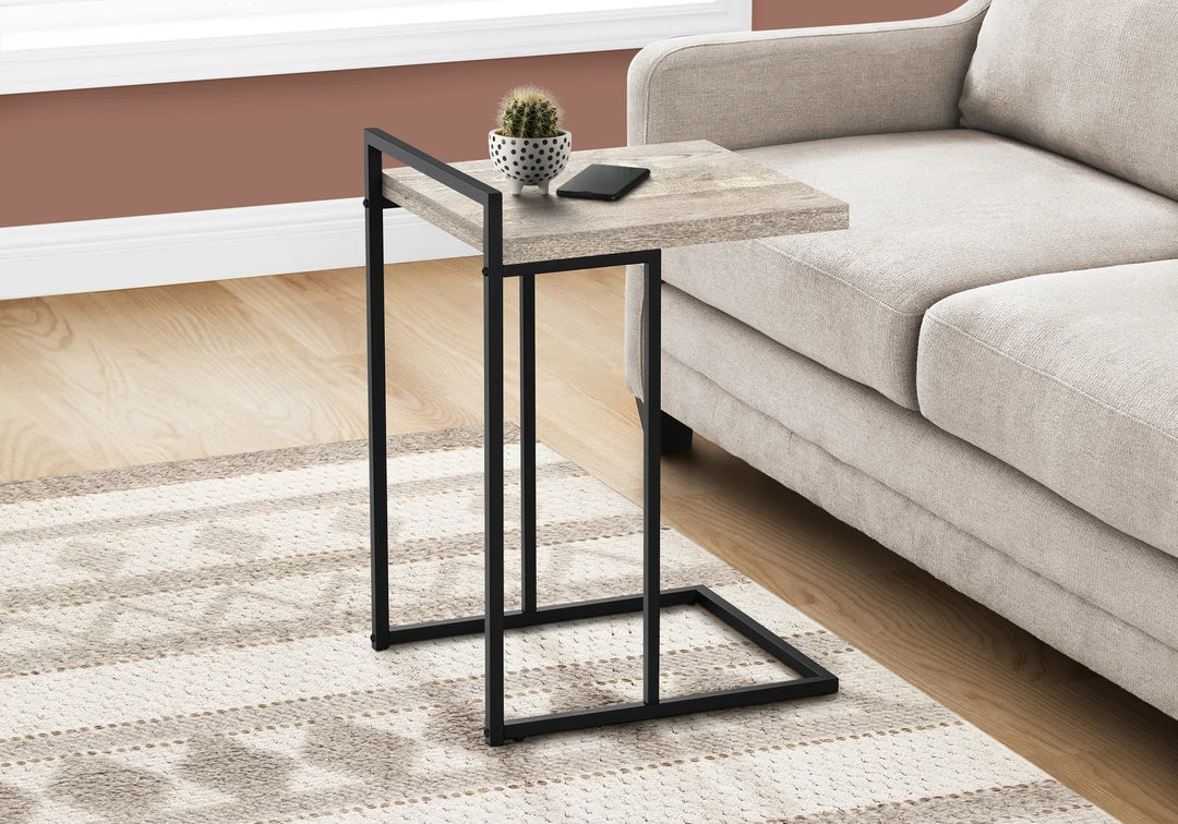 Side Table Taupe Faux Reclaimed Wood