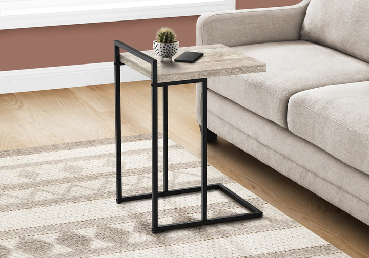 Side Table Taupe Faux Reclaimed Wood