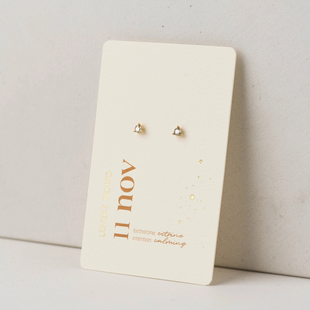 Kaleidoscope Birthstone Stud Earrings Gold