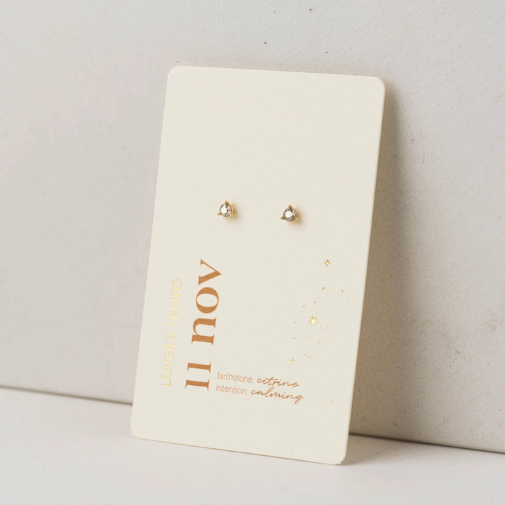 Kaleidoscope Birthstone Stud Earrings Gold