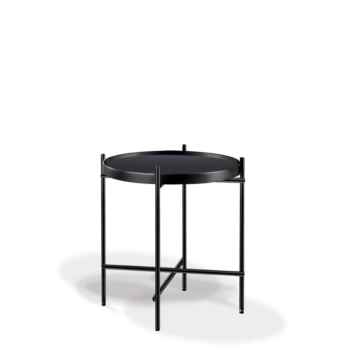 Colbert Glass End Table with Marble Print
