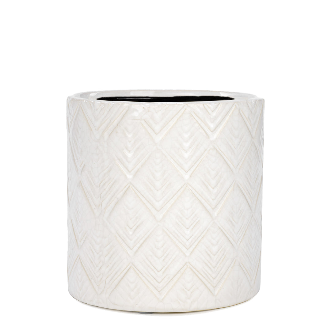 Pot en ivoire avec motif de diamants/ Grand