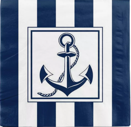 ANCHOR BLUE-WHITE NAPKINS