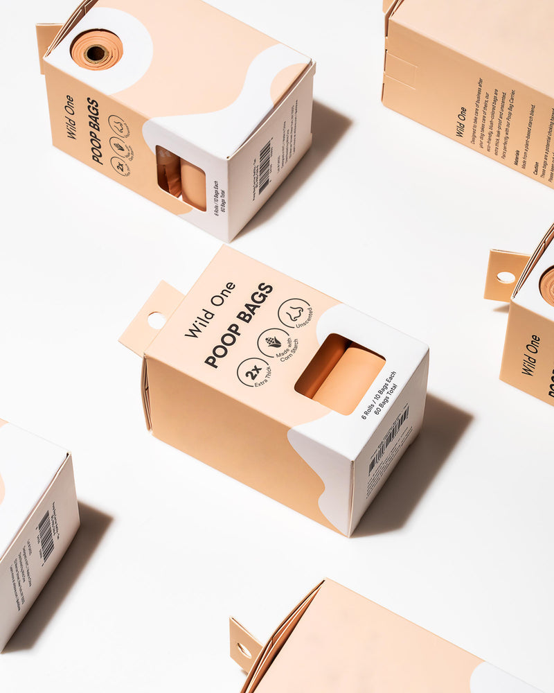 WILD ONE POOP BAGS BOX - TAN