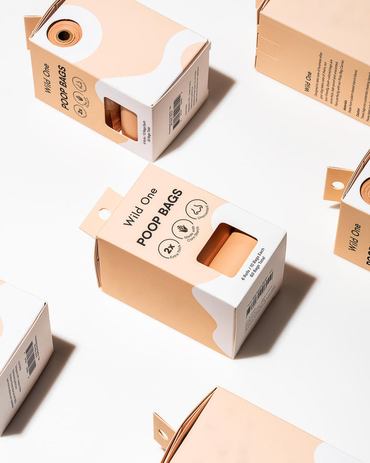 WILD ONE POOP BAGS BOX - TAN