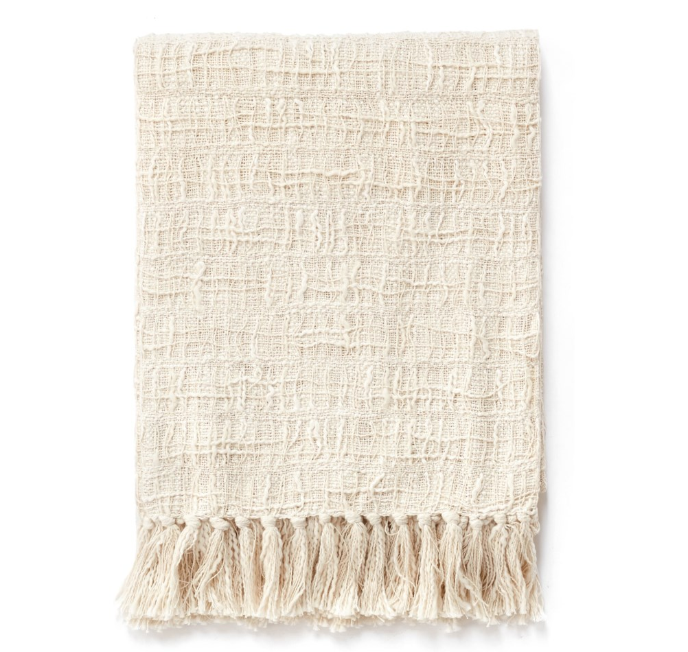 ADIL THROW HAND WOVEN CREAM