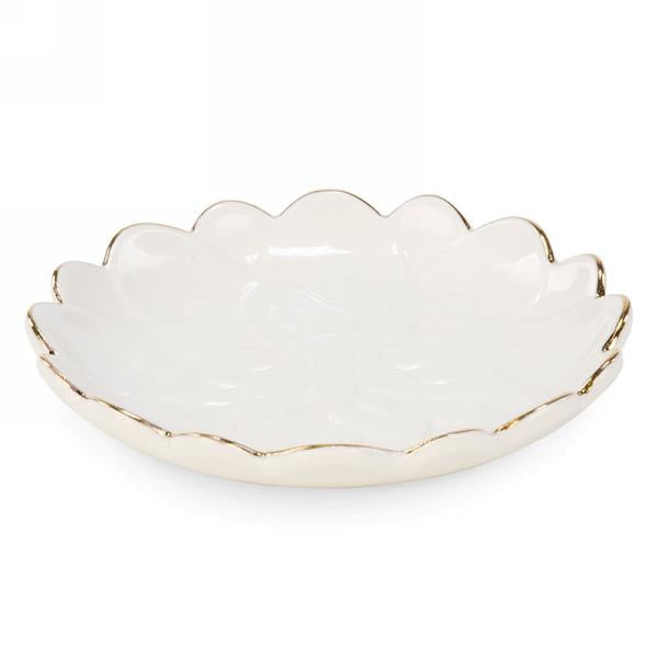 Small floral pattern plate several color choices ivory