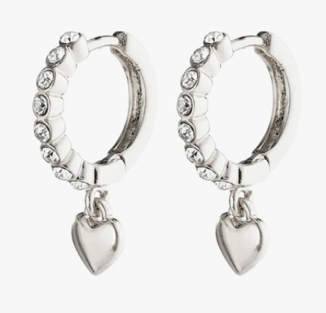 PILGRIM SOPHIA CRYSTAL HOOPS SILVER PLATED