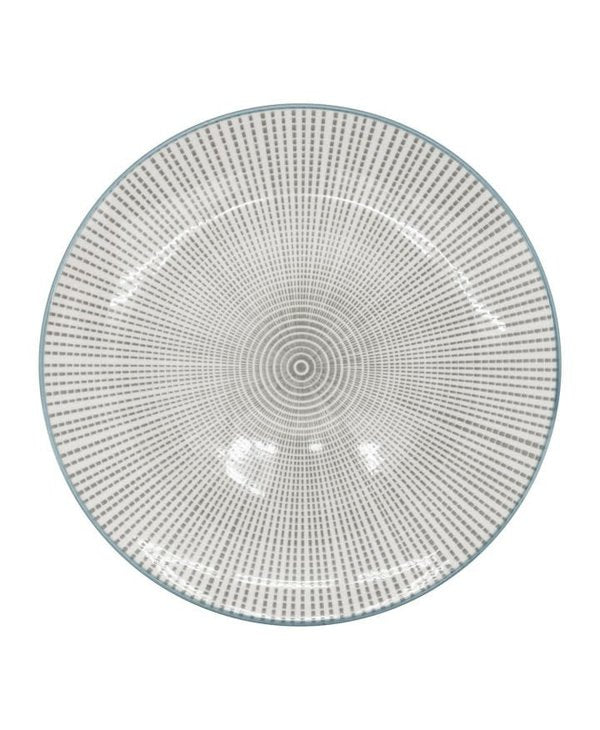 Kiri Porcelain Side Plate - Grey Blue Trim