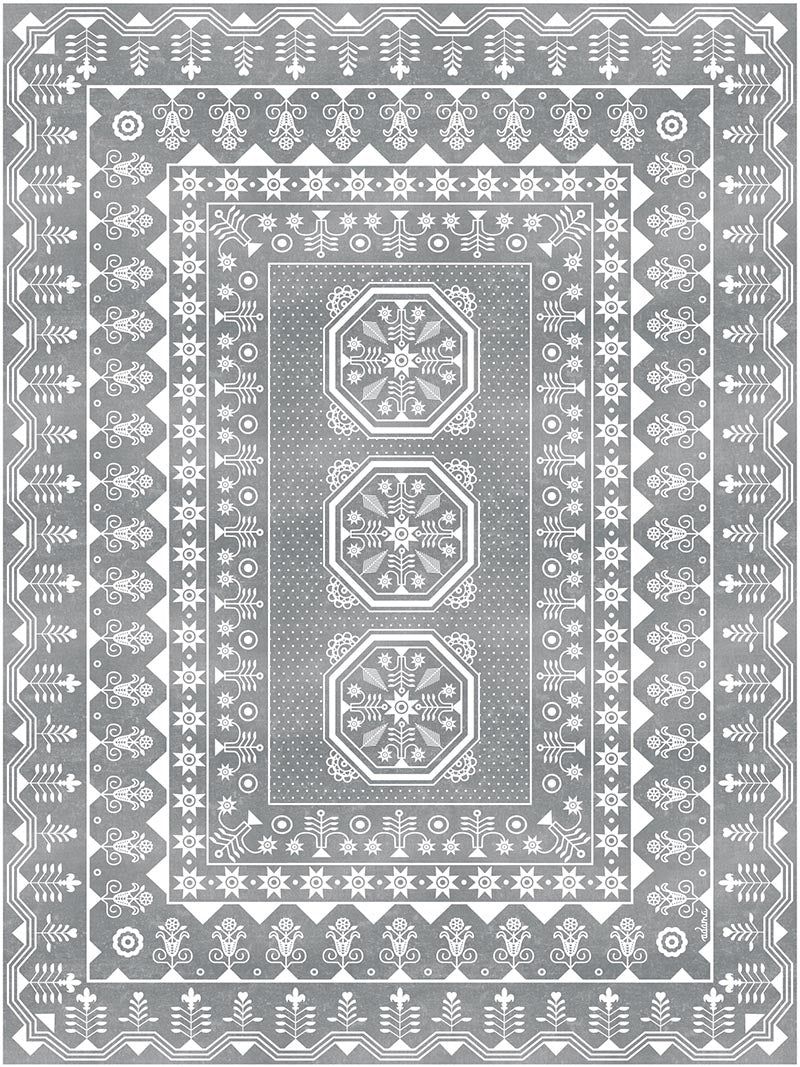 Adama Alma Kinaray Grey Vinyl Rug 91x152cm