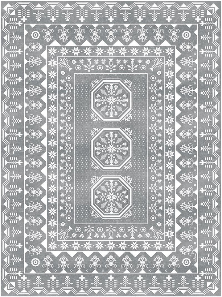 Adama Alma Kinaray Grey Vinyl Rug 91x152cm