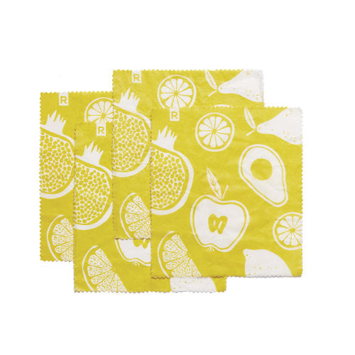 RICARDO Set of 4 Small Yellow Reusable Food Wraps